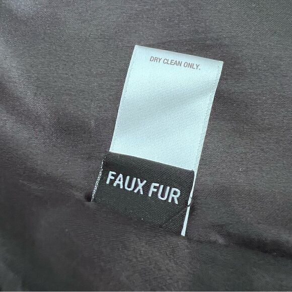 ESTABLISHED 1962 CB Black & White BELTED Hooded COAT Fur Trim Size M. - Picture 10 of 11